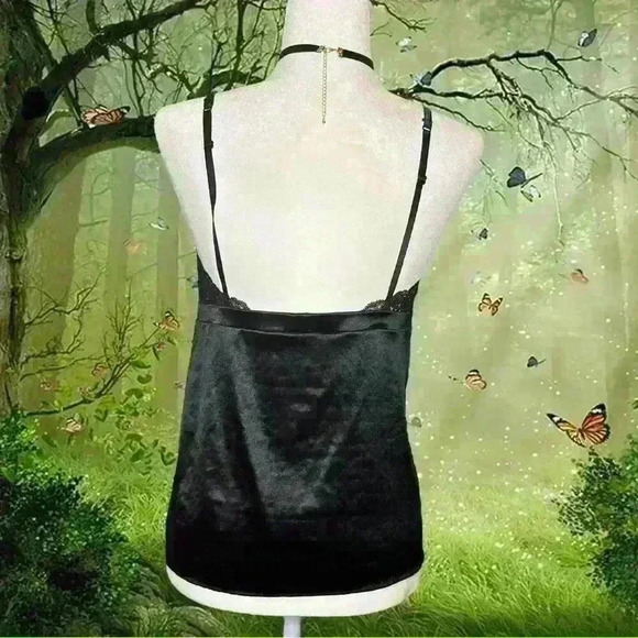 Y2k 90s Secret Treasures Black Lace Tank top - Picture 5 of 8